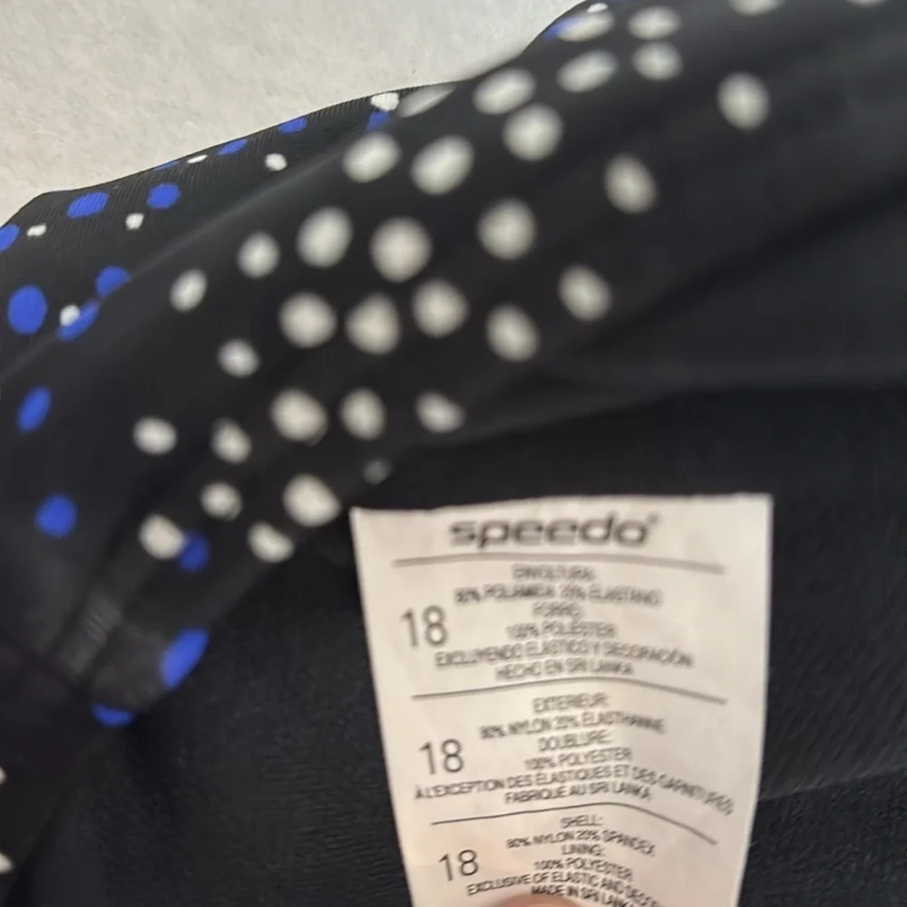 Speedo Black and Blue One Piece Swimsuit with Racerback